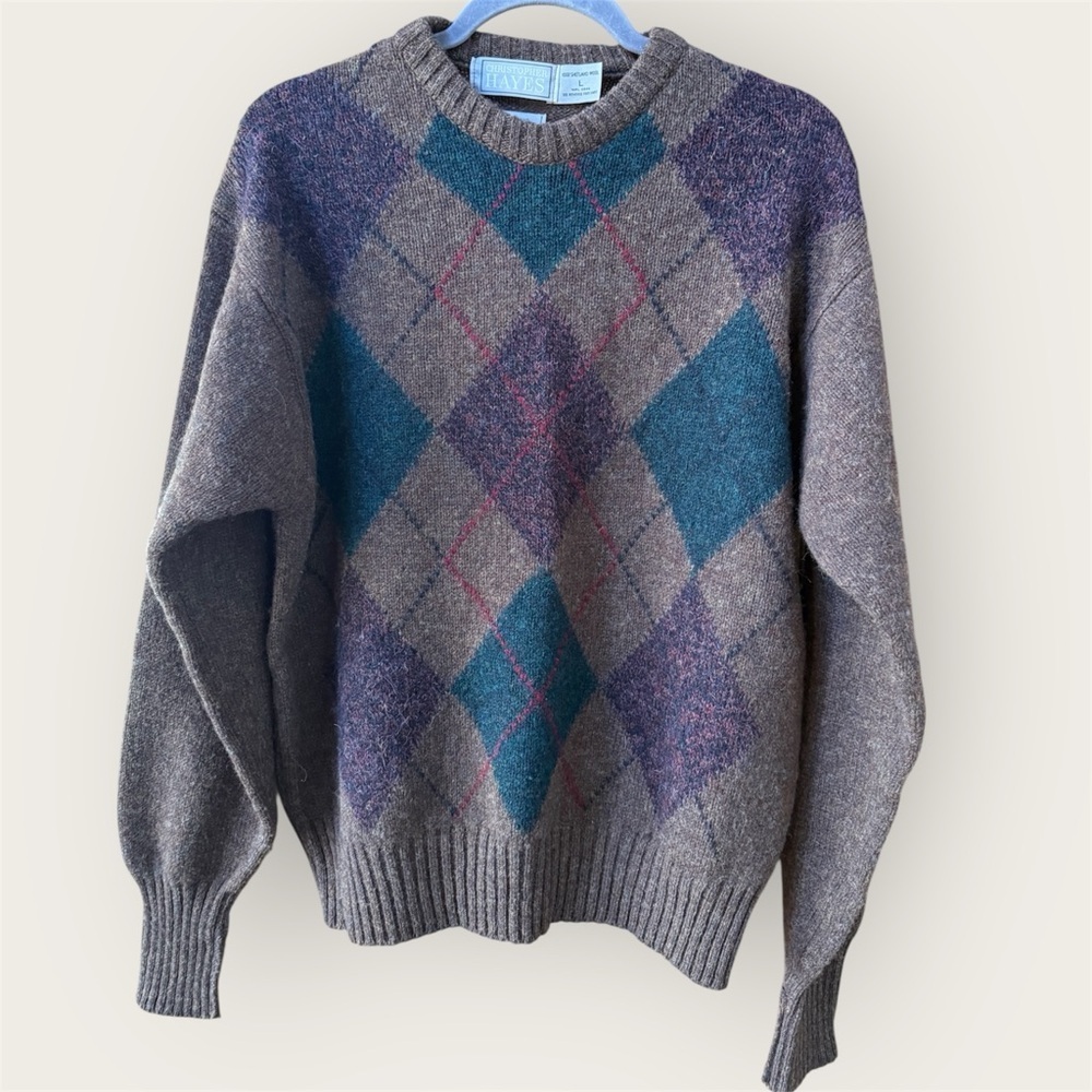 Vintage Christopher Hayes 100% Shetland wool made in Ireland men’s size large